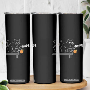 No Kings Protest Skinny Tumbler Funny Cat Kicking Crown TS14 Print Your Wear
