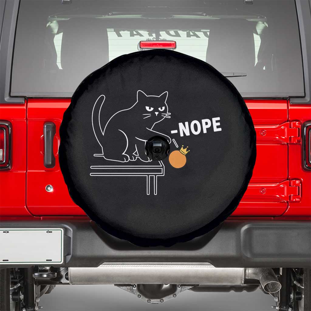 No Kings Protest Spare Tire Cover Funny Cat Kicking Crown TS14 Black Print Your Wear