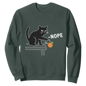 No Kings Protest Sweatshirt Funny Cat Kicking Crown TS14 Dark Forest Green Print Your Wear