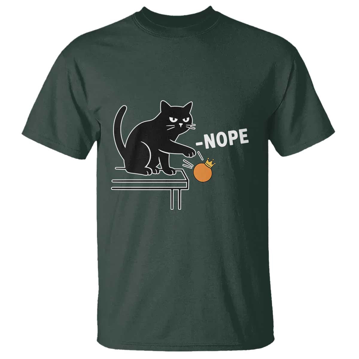 No Kings Protest T Shirt Funny Cat Kicking Crown TS14 Dark Forest Green Print Your Wear