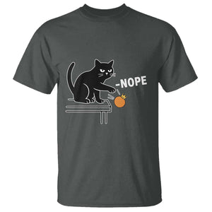 No Kings Protest T Shirt Funny Cat Kicking Crown TS14 Dark Heather Print Your Wear