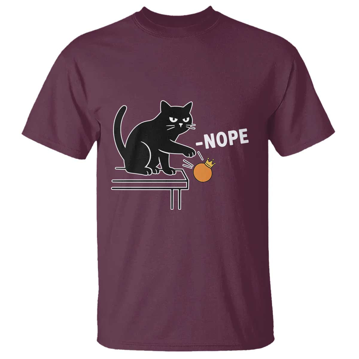 No Kings Protest T Shirt Funny Cat Kicking Crown TS14 Maroon Print Your Wear
