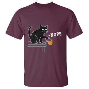 No Kings Protest T Shirt Funny Cat Kicking Crown TS14 Maroon Print Your Wear