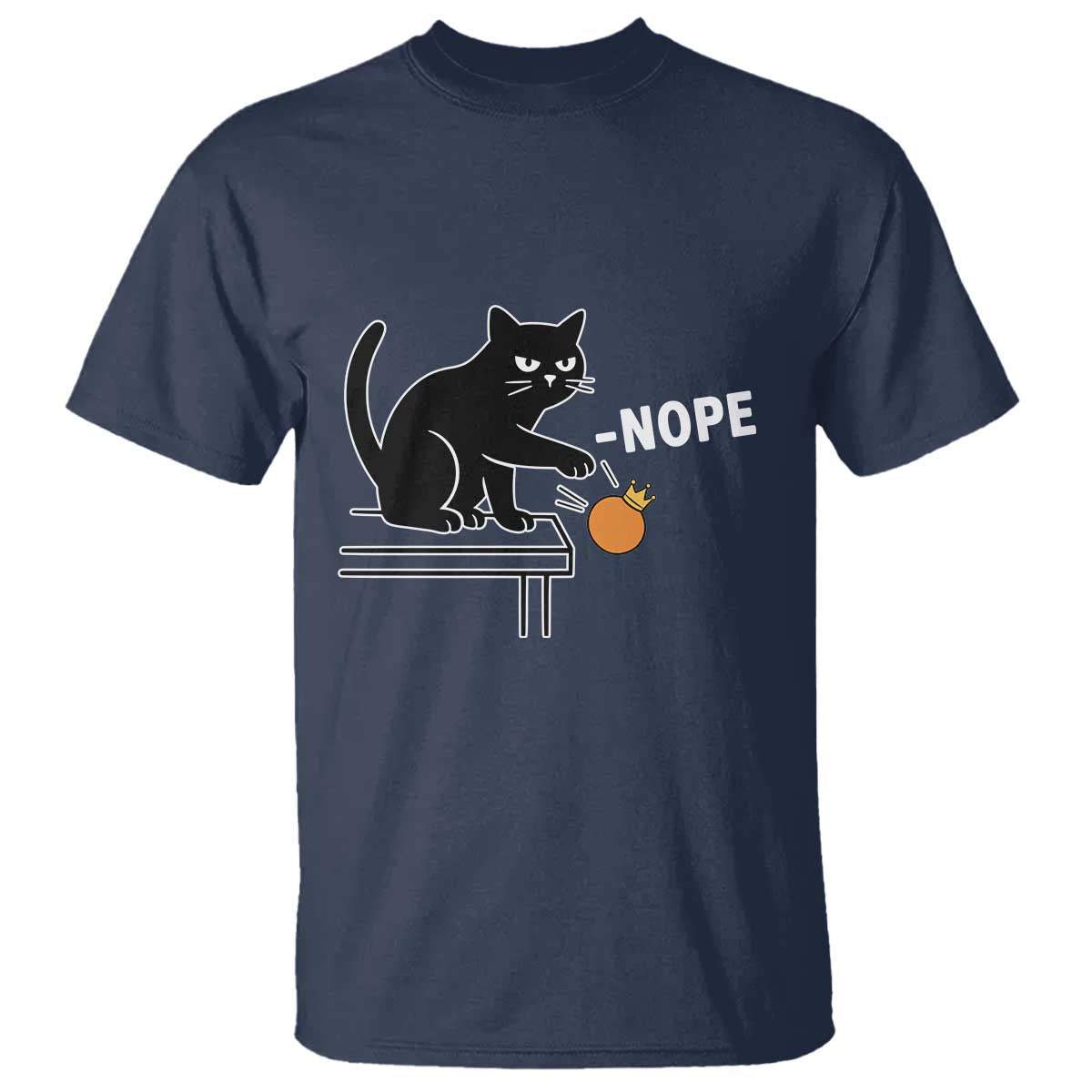 No Kings Protest T Shirt Funny Cat Kicking Crown TS14 Navy Print Your Wear