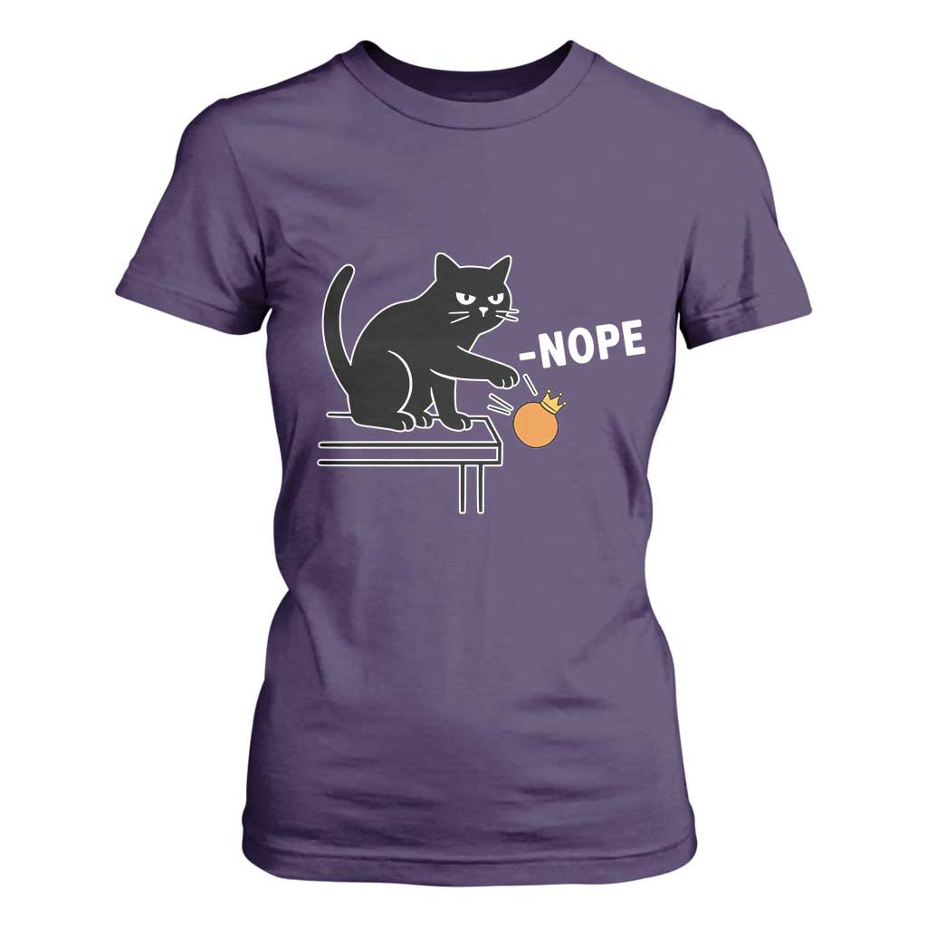 No Kings Protest T Shirt For Women Funny Cat Kicking Crown TS14 Purple Print Your Wear