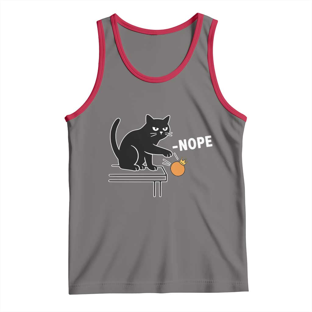 No Kings Protest Tank Top Funny Cat Kicking Crown TS14 Deep Heather Red Print Your Wear