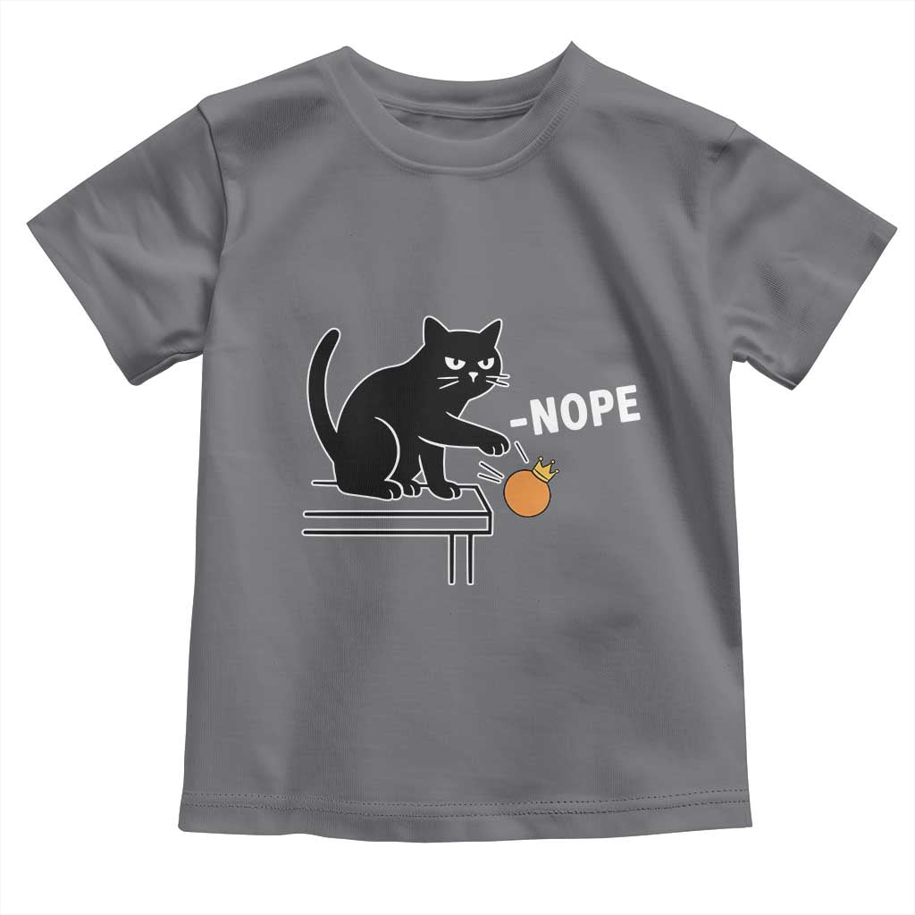 No Kings Protest Toddler T Shirt Funny Cat Kicking Crown TS14 Charcoal Print Your Wear