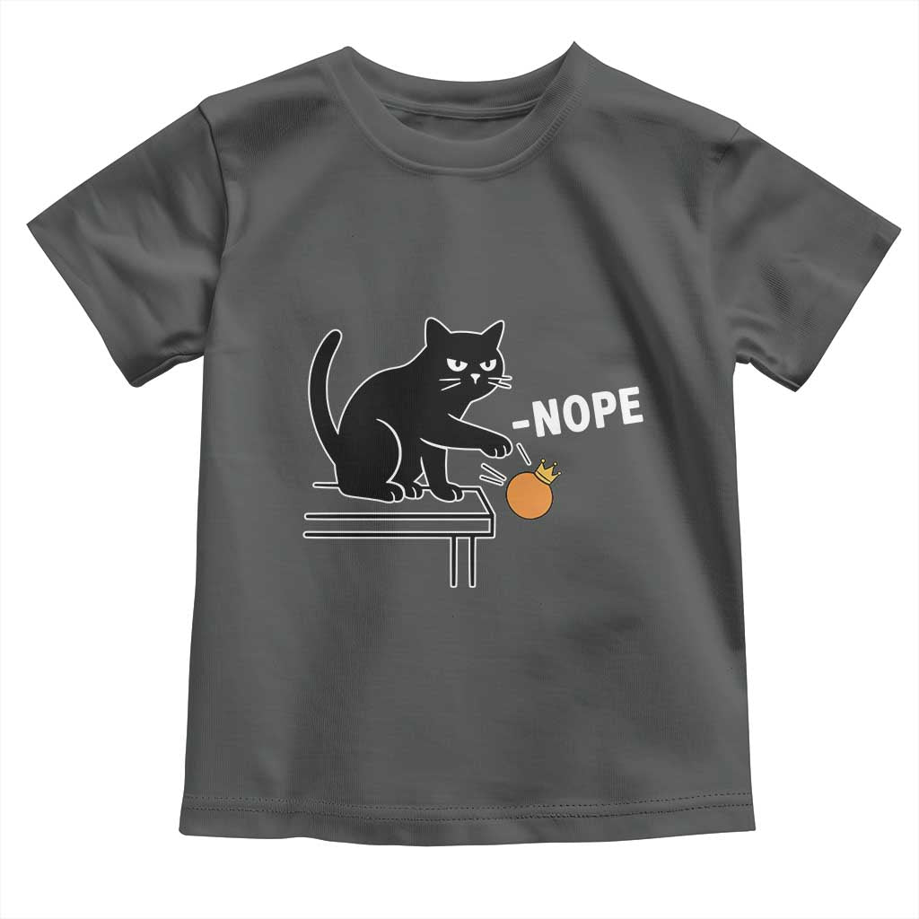 No Kings Protest Toddler T Shirt Funny Cat Kicking Crown TS14 Dark Heather Print Your Wear