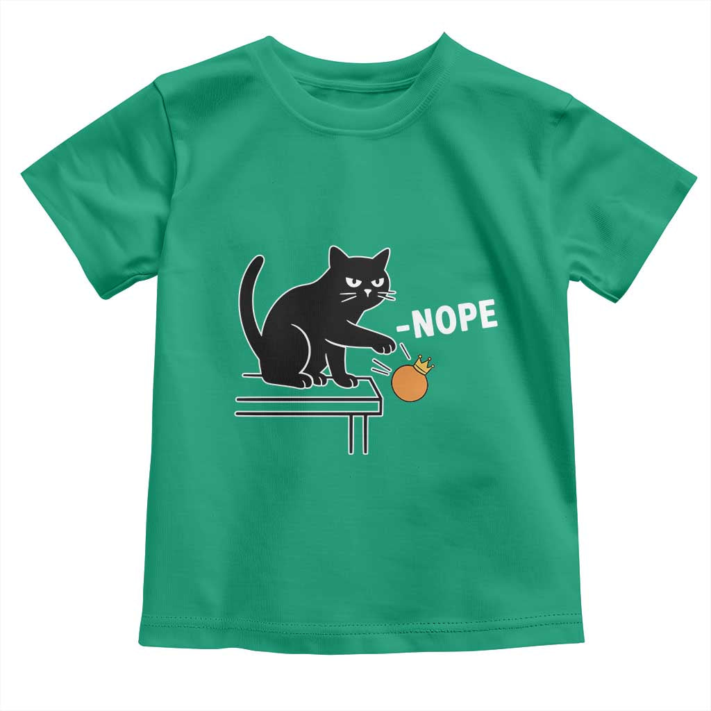 No Kings Protest Toddler T Shirt Funny Cat Kicking Crown TS14 Irish Green Print Your Wear