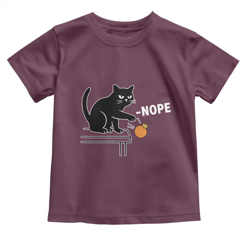 No Kings Protest Toddler T Shirt Funny Cat Kicking Crown TS14 Maroon Print Your Wear