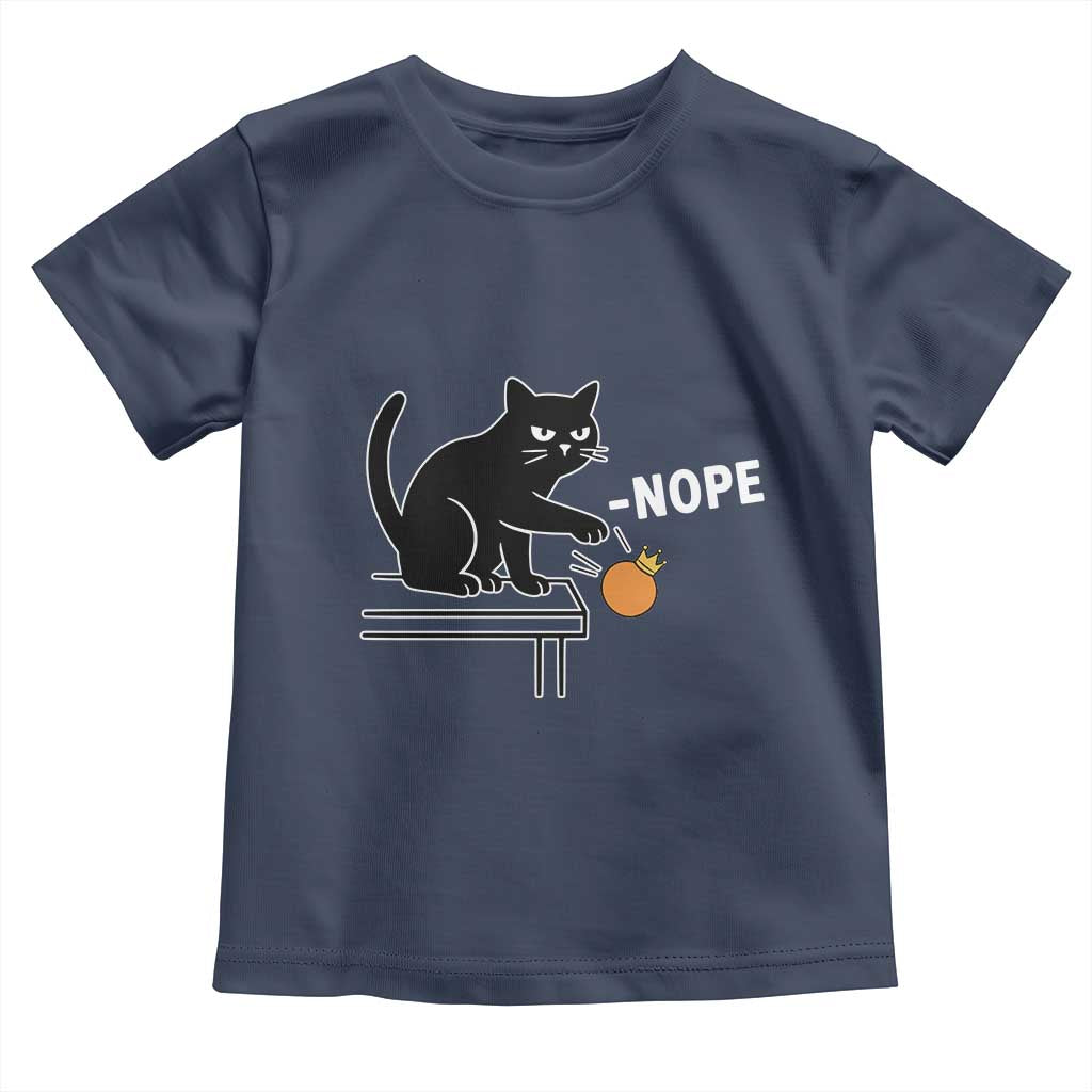 No Kings Protest Toddler T Shirt Funny Cat Kicking Crown TS14 Navy Print Your Wear
