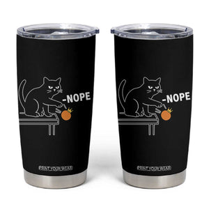 No Kings Protest Tumbler Cup Funny Cat Kicking Crown TS14 Black Print Your Wear