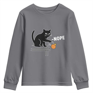 No Kings Protest Youth Sweatshirt Funny Cat Kicking Crown TS14 Charcoal Print Your Wear