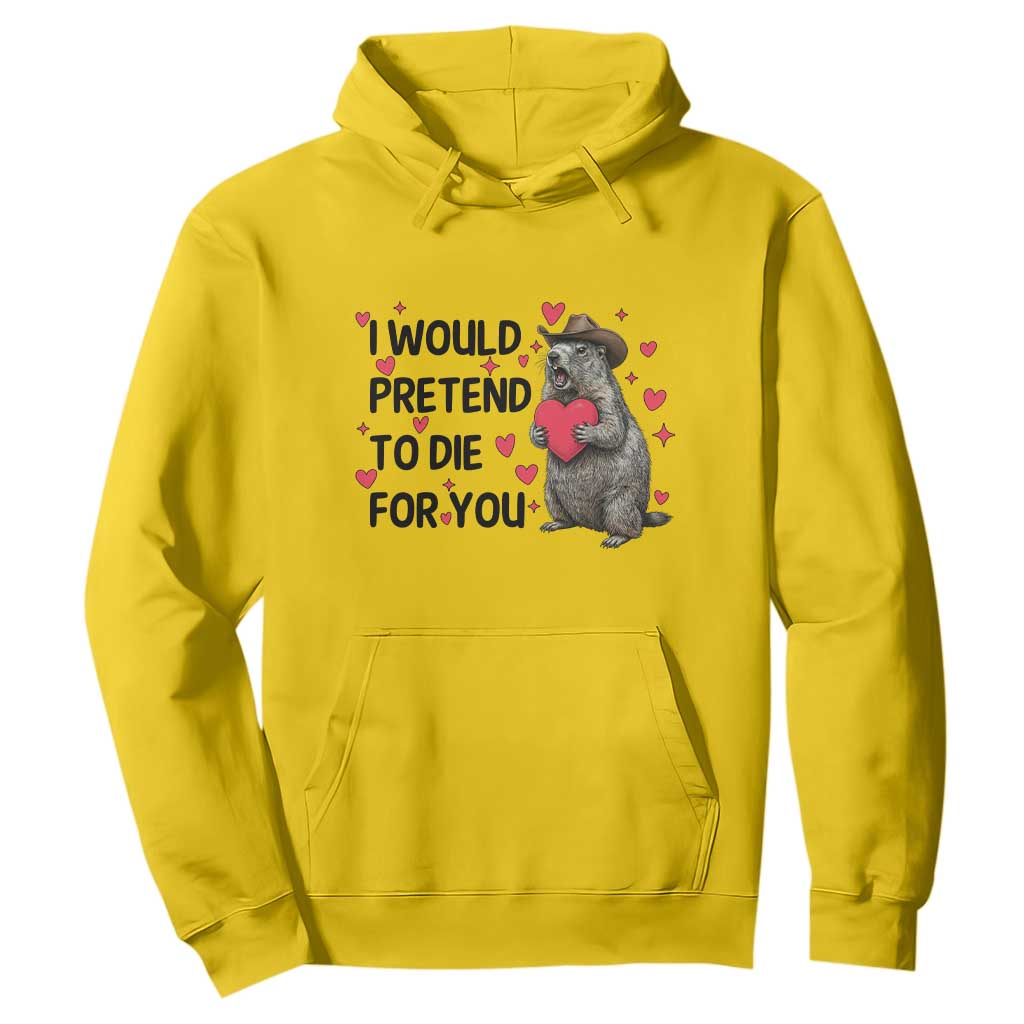 Funny Groundhog Valentines Hoodie I Would Pretend To Die For You TS14 Daisy Print Your Wear
