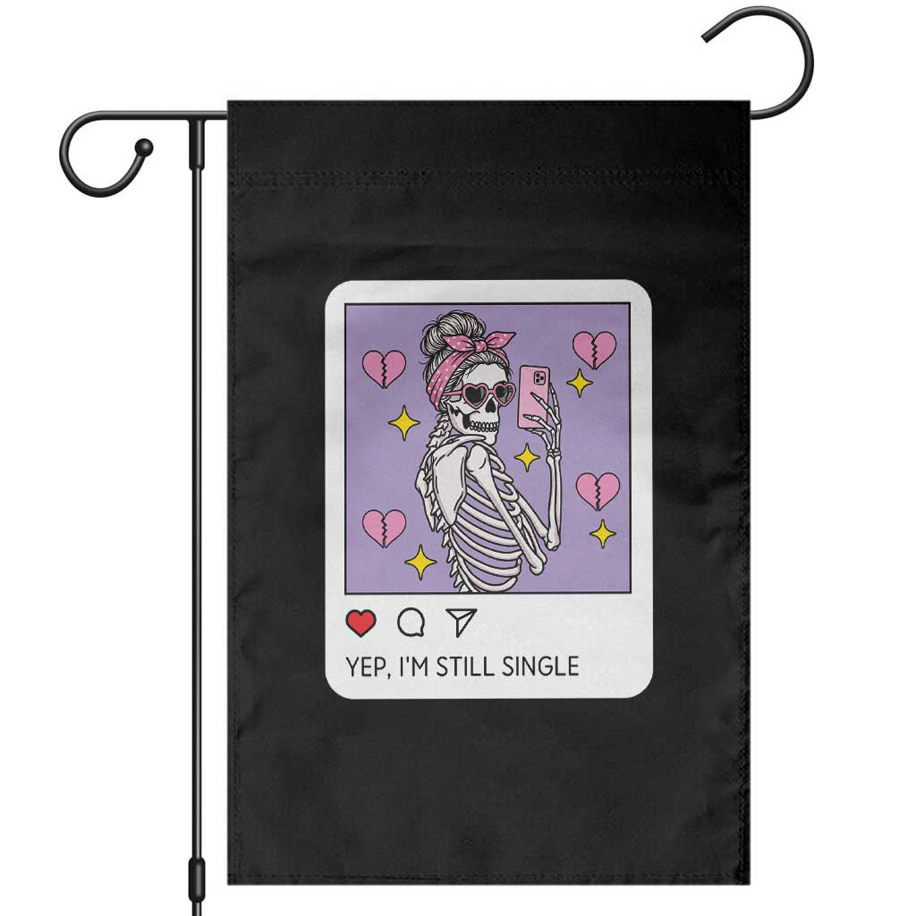 Anti Valentine Garden Flag Funny Skeleton Selfie Meme TS14 Black Print Your Wear