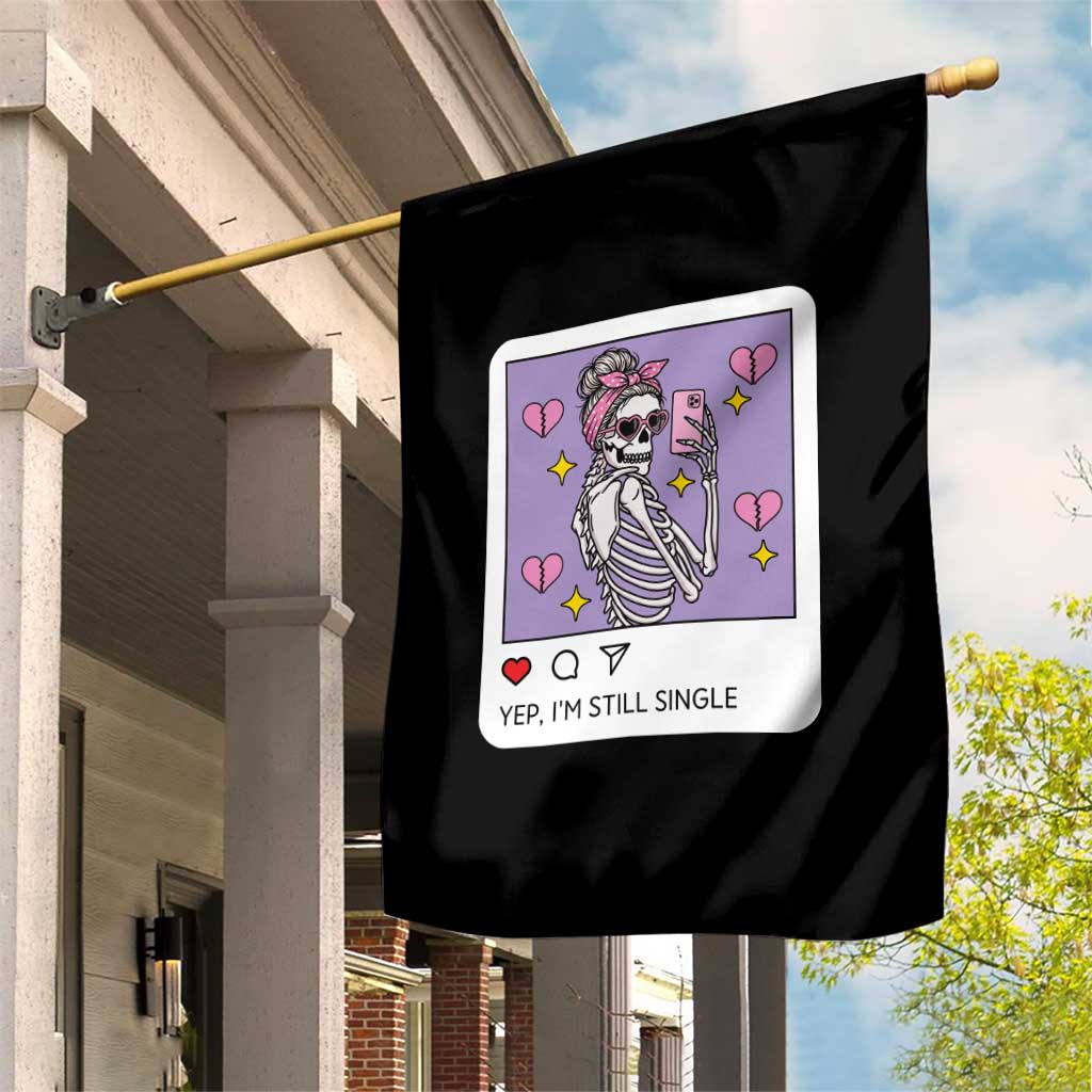 Anti Valentine Garden Flag Funny Skeleton Selfie Meme TS14 Print Your Wear