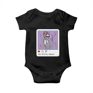 Anti Valentine Baby Onesie Funny Skeleton Selfie Meme TS14 Black Print Your Wear