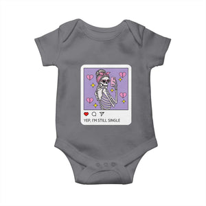Anti Valentine Baby Onesie Funny Skeleton Selfie Meme TS14 Charcoal Print Your Wear