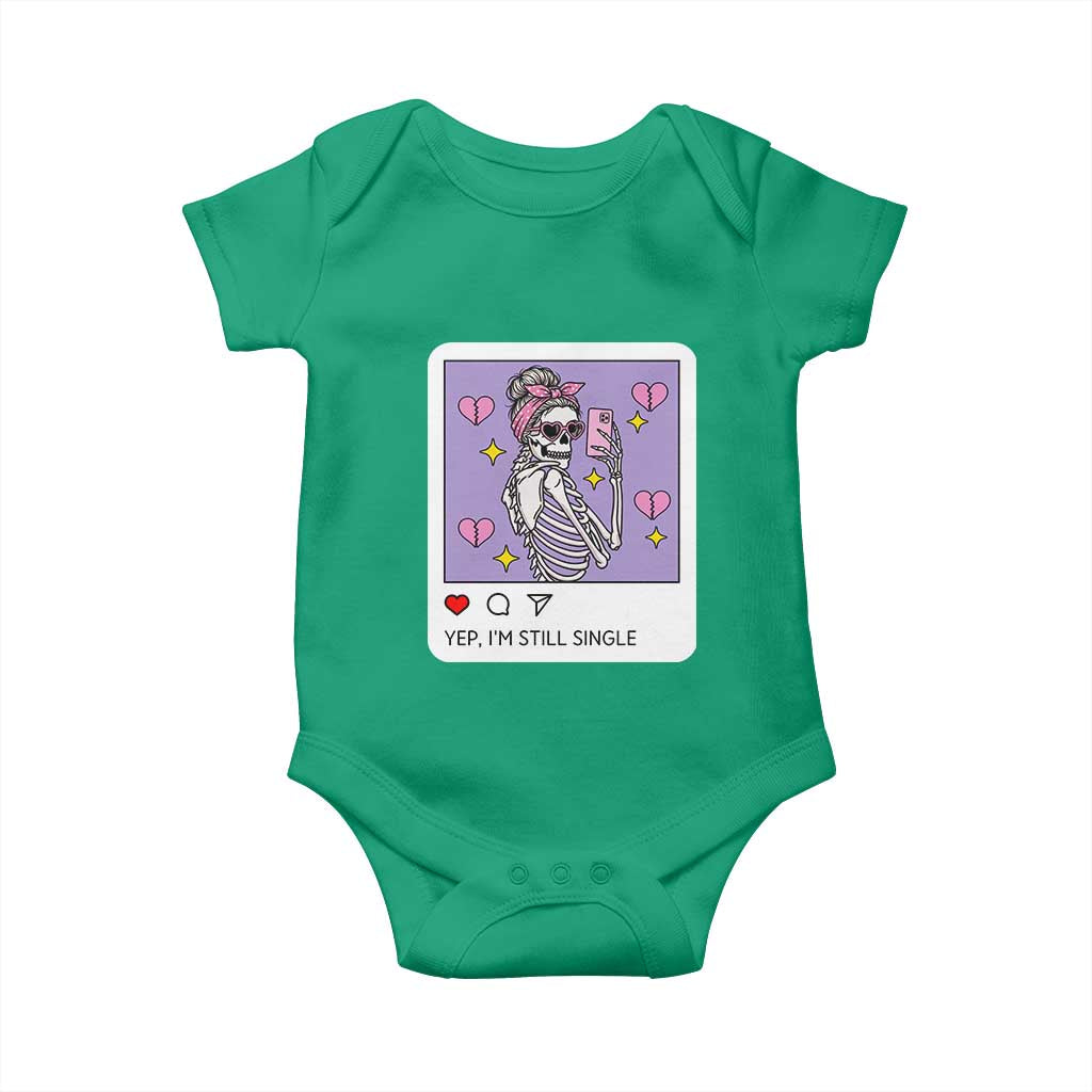 Anti Valentine Baby Onesie Funny Skeleton Selfie Meme TS14 Irish Green Print Your Wear