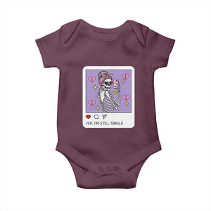 Anti Valentine Baby Onesie Funny Skeleton Selfie Meme TS14 Maroon Print Your Wear