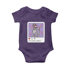 Anti Valentine Baby Onesie Funny Skeleton Selfie Meme TS14 Purple Print Your Wear