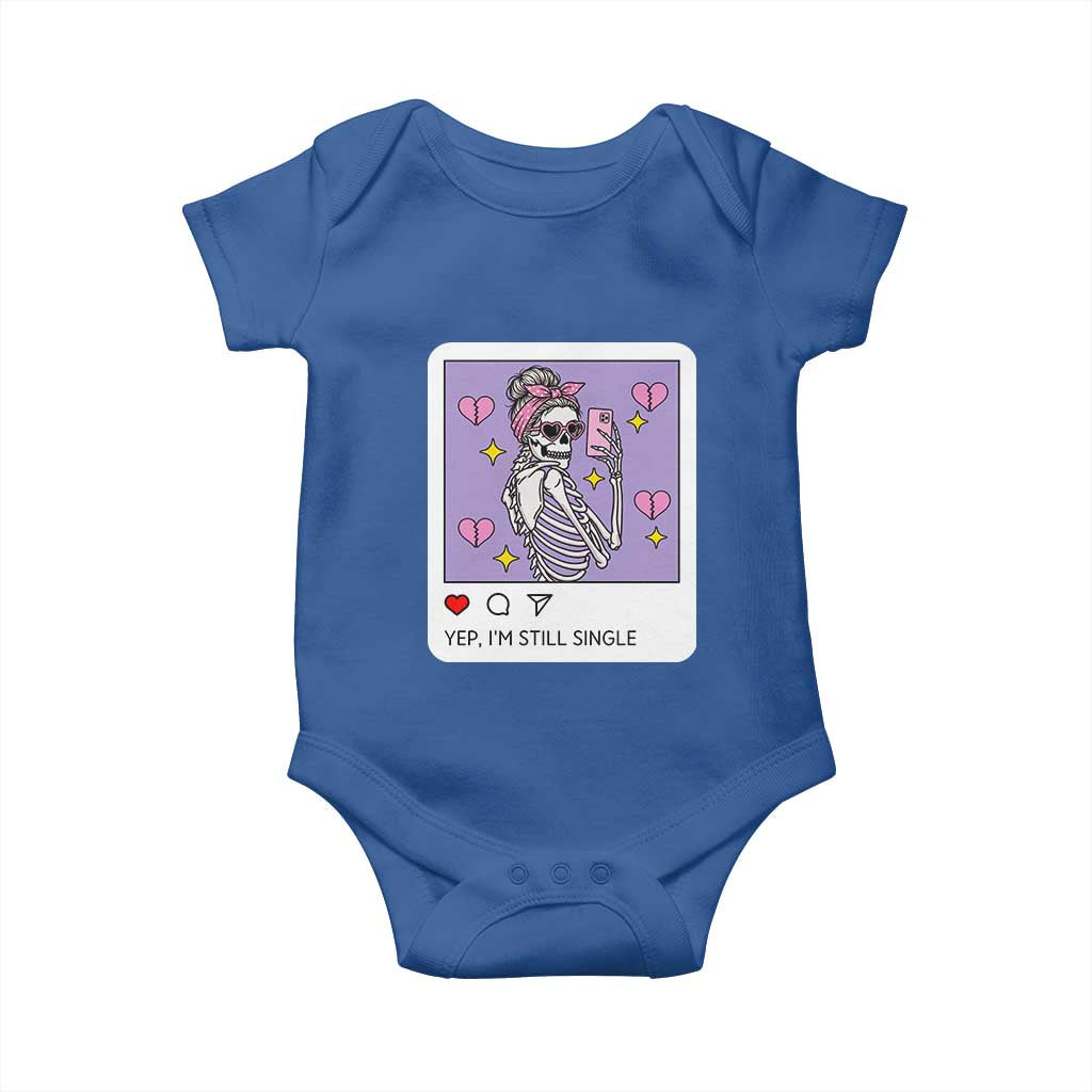 Anti Valentine Baby Onesie Funny Skeleton Selfie Meme TS14 Royal Blue Print Your Wear