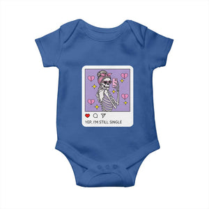 Anti Valentine Baby Onesie Funny Skeleton Selfie Meme TS14 Royal Blue Print Your Wear