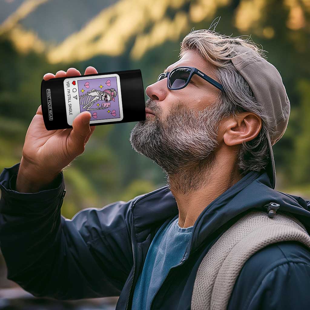 Anti Valentine 4 in 1 Can Cooler Tumbler Funny Skeleton Selfie Meme TS14 Print Your Wear