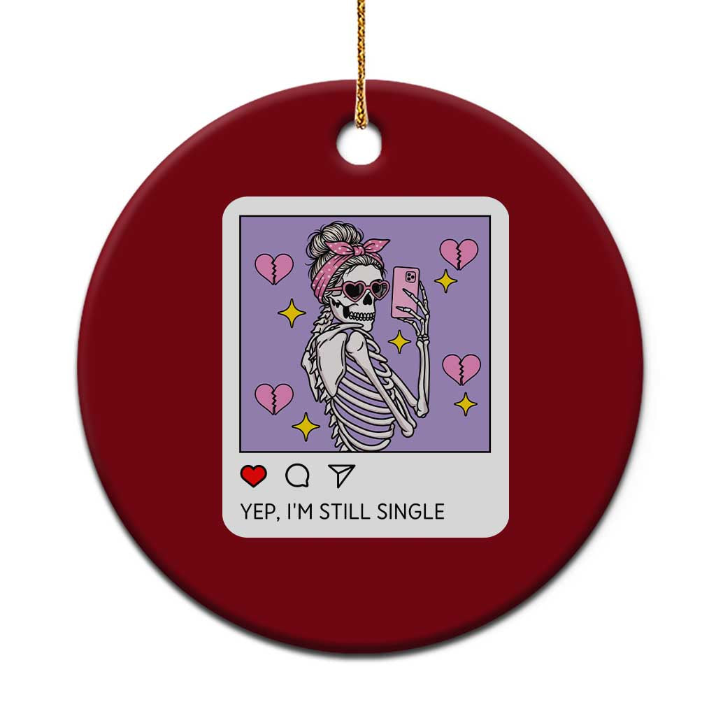 Anti Valentine Ceramic Ornament Funny Skeleton Selfie Meme TS14 1pc Red Print Your Wear