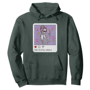Anti Valentine Hoodie Funny Skeleton Selfie Meme TS14 Dark Forest Green Print Your Wear