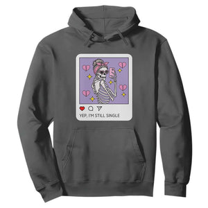 Anti Valentine Hoodie Funny Skeleton Selfie Meme TS14 Dark Heather Print Your Wear