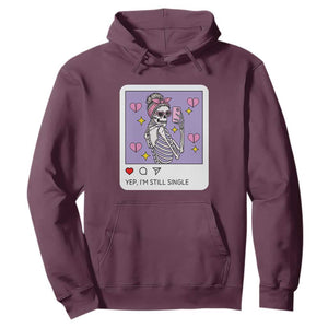 Anti Valentine Hoodie Funny Skeleton Selfie Meme TS14 Maroon Print Your Wear