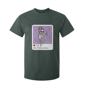 Anti Valentine T Shirt For Kid Funny Skeleton Selfie Meme TS14 Dark Forest Green Print Your Wear