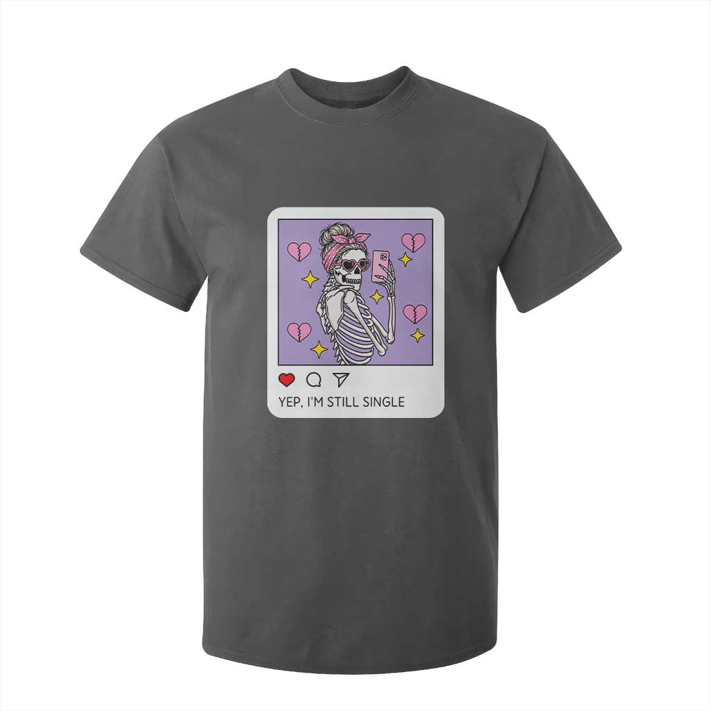 Anti Valentine T Shirt For Kid Funny Skeleton Selfie Meme TS14 Dark Heather Print Your Wear