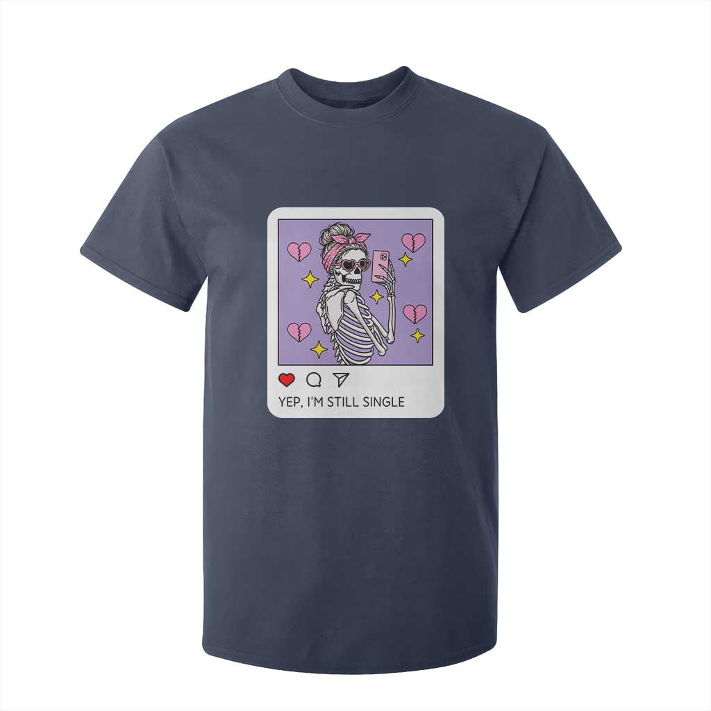 Anti Valentine T Shirt For Kid Funny Skeleton Selfie Meme TS14 Navy Print Your Wear