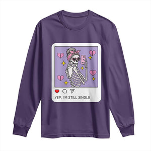 Anti Valentine Long Sleeve Shirt Funny Skeleton Selfie Meme TS14 Purple Print Your Wear
