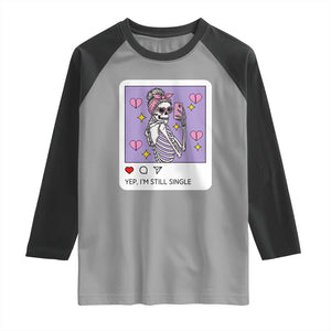 Anti Valentine Raglan Shirt Funny Skeleton Selfie Meme TS14 Sport Gray Black Print Your Wear
