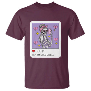 Anti Valentine T Shirt Funny Skeleton Selfie Meme TS14 Maroon Print Your Wear