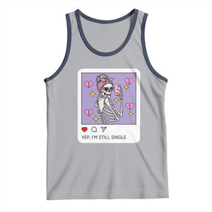 Anti Valentine Tank Top Funny Skeleton Selfie Meme TS14 Athletic Heather Navy Print Your Wear