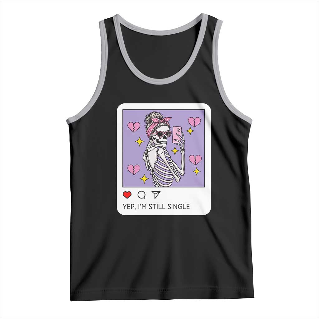 Anti Valentine Tank Top Funny Skeleton Selfie Meme TS14 Black Athletic Heather Print Your Wear