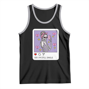 Anti Valentine Tank Top Funny Skeleton Selfie Meme TS14 Black Athletic Heather Print Your Wear