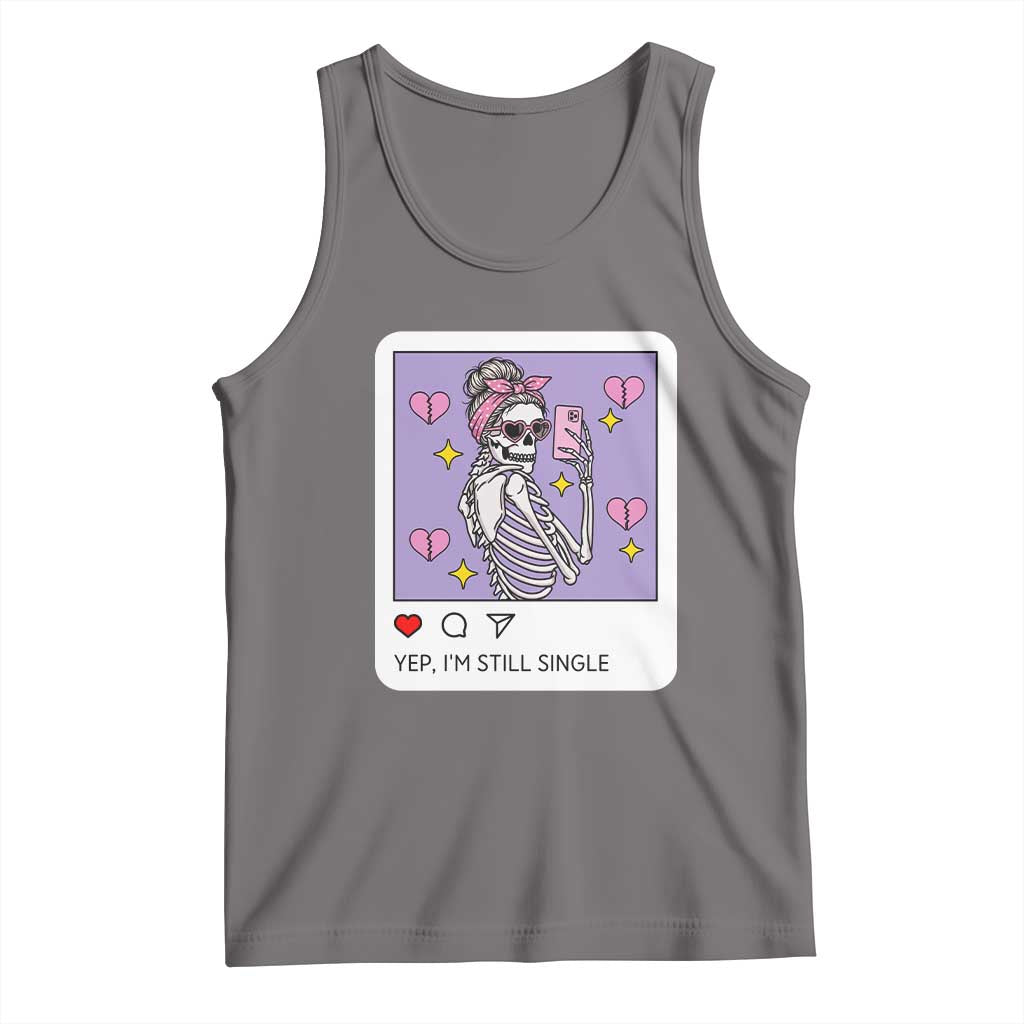 Anti Valentine Tank Top Funny Skeleton Selfie Meme TS14 Deep Heather Print Your Wear