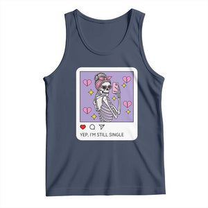 Anti Valentine Tank Top Funny Skeleton Selfie Meme TS14 Navy Print Your Wear