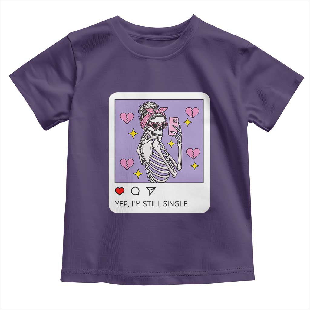 Anti Valentine Toddler T Shirt Funny Skeleton Selfie Meme TS14 Purple Print Your Wear