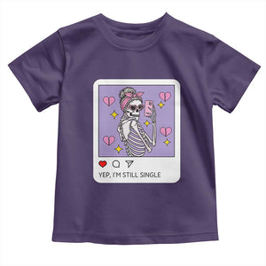 Anti Valentine Toddler T Shirt Funny Skeleton Selfie Meme TS14 Purple Print Your Wear