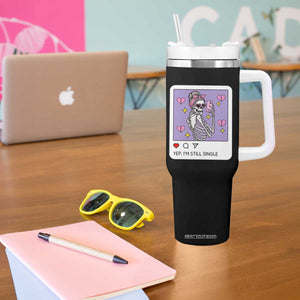 Anti Valentine Tumbler With Handle Funny Skeleton Selfie Meme TS14 Print Your Wear