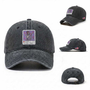 Anti Valentine Washed Cotton Baseball Cap Funny Skeleton Selfie Meme TS14 Washed Cap Universal Fit Dark Gray Print Your Wear