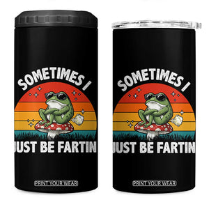 Funny Frog Meme 4 in 1 Can Cooler Tumbler Sometimes I Just Be Fartin TS14 One Size: 16 oz Black Print Your Wear