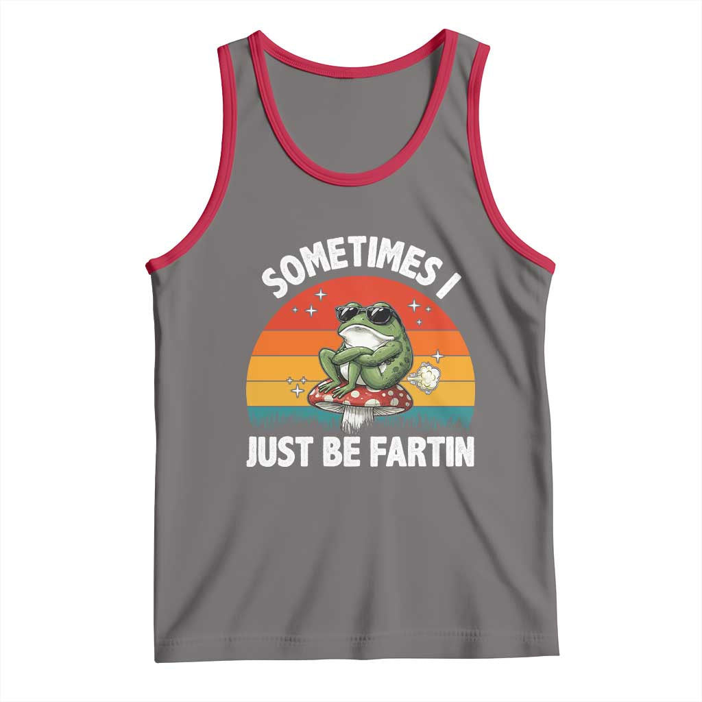 Funny Frog Meme Tank Top Sometimes I Just Be Fartin TS14 Deep Heather Red Print Your Wear