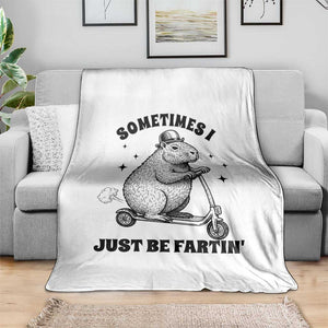 Funny Groundhog Scooter Throw Blanket Sometimes I Just Be Fartin TS14 Print Your Wear